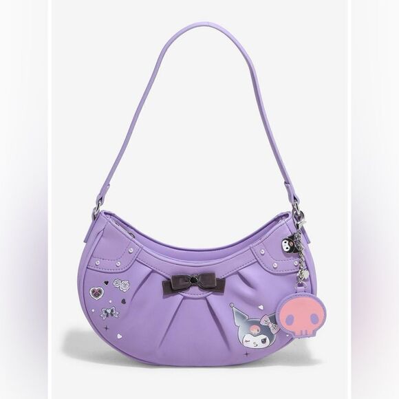 Her Universe Kuromi Lavender Baguette Bag With Mirror Key Chain - Picture 3 of 6